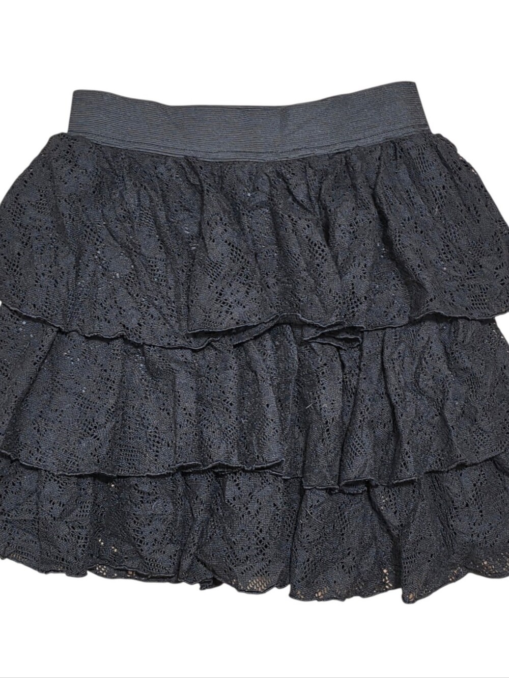 Unbranded black lace layered stretch skirt - Picture 1 of 2